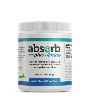 Amino Nutritional Supplement, Nutritional Support, Non-GMO, Gluten Free, Elemental Free-Form Amino Acid Formula (50g, Unsweetened Coco-Choc) 50 Grams Unsweetened Coco-Choc