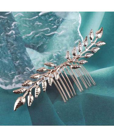 Yheakne Leaf Wedding Hair Comb Gold Hair Comb Barrette Metal Bridal Hair Clips Headpieces Decorative Head Comb Headwear Branch Leaf Hair Piece Bride Hair Accessories for Women and Girls (Gold) - Buy Online on GoSupps.com