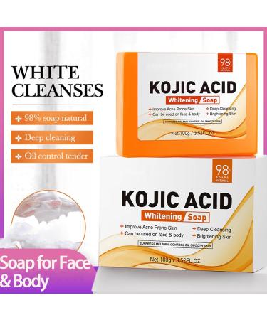 Skin Brightening Soap - Kojic Acid Soap for Dark Spots - Face Cleanser Soap - Dark Spot Remover Soap Bar - Clean Skin Oil Antioxidant Moisture - Skincare Beauty Product for All Type Skin - Buy Online on GoSupps.com