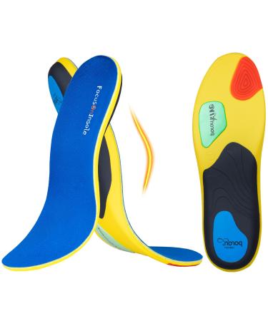 240+ lbs Heavy Duty Support Orthotics Plantar Fasciitis High Arch Support Insoles Men Women Flat Feet Inserts for Arch Pain Relief Sport Work Boot Shoe Insole with PORON Absorb Shock of Every Step L | Men10-11.5 Women12-13.5