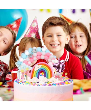 Unicorn Cake Toppers Rainbow Party Decorations Unicorn Cake Decorations for Kids Birthday Baby Shower Wedding Party Supplies Multicolor-b - Buy Online on GoSupps.com