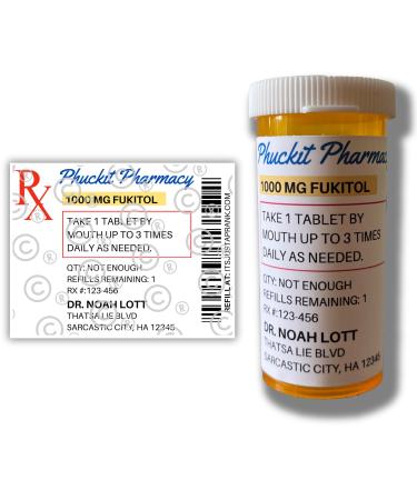 Funny Joke Fukitol Pill Bottle Prank - Gag Gifts for Men Women - Valentines Gifts for Him Her Novelty Gift for April Fools Day Birthday Gifts for BF GF Rude Silly Presents Dad Uncle