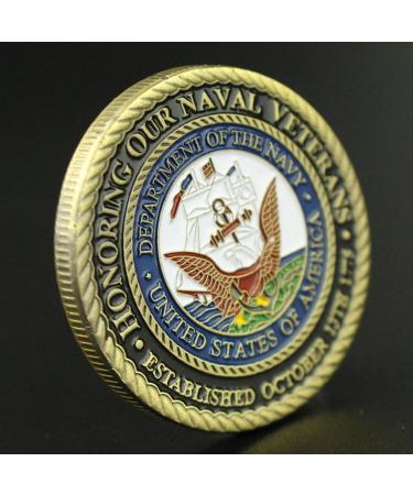 Fengjj 2-Piece US Navy Commemorative Coin Set - Honor Our Naval Veterans with Eagle & Flag Design - Buy Online on GoSupps.com