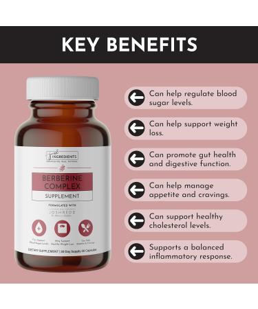 JUST INGREDIENTS Berberine Supplement 30-Capsule Herbal Support Formula with Organic Berberis Aristata Traditionally Used for Metabolic Health Cellular Function & Overall Wellness. - Buy Online on GoSupps.com