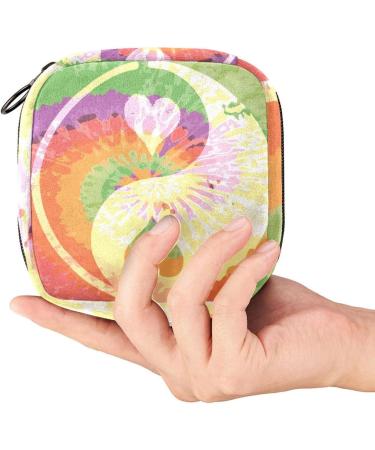 Hippie Style Peace Yin Yang Batik Storage Bag | Portable Menstrual Cup Pocket with Zipper for Teens & Women - Buy Online on GoSupps.com