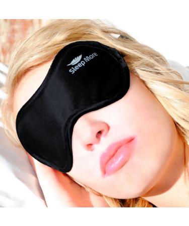 Sleeping Eye mask for Sleep Men & Women Black Silk Eye Cover Sleep with Free Ear Plugs & Adjustable Strap Necessary Sleep Mask in Household Travel Flight Lighting Block Preventing Insomnia&Migraines