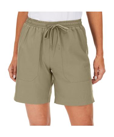 Asfixiado Women's Hiking Cargo Shorts Quick Dry Lightweight Summer Shorts for Women Travel Outdoor with Zipper Pockets X-Large 2107# Khaki