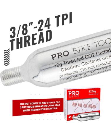 Threaded CO2 Cartridges 16g 5 Pack for Bike Tire Inflators - Quick Air Refill for Road & MTB Bikes - Buy Online on GoSupps.com