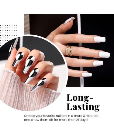 Beetles Gel Nail Polish Kit- 2 Pcs 15ml Black And White Gel Polish Black Winter Gel Nail Polish Black Nail Polish Soak Off Led Gel Polish Nail Art Manicure Salon Diy at Home - Buy Online on GoSupps.com