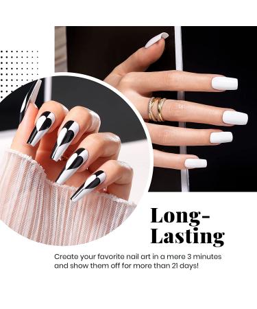 Beetles Gel Nail Polish Kit - Black & White 15ml Set for DIY Nail Art | Salon Quality Soak Off LED Gel Polish - 2 Pack - Buy Online on GoSupps.com