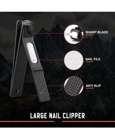 BEZOX Stainless Steel Nail Clippers Set - Fingernail and Toenail Clippers for Men and Women (Black) - Buy Online on GoSupps.com