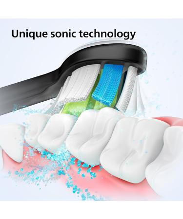 Philips Sonicare 4100 - Philips Sonicare Electric Toothbrush for Adults with 1 x Philips W2 Optimal White Sonic Brush Head in Black Slim Travel Case and USB Charger (Model HX3683/54) - Buy Online on GoSupps.com