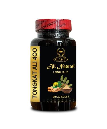 Longjack Tongkat Ali Capsules Energy Booster Without Caffeine - Plant-Powered Support for Men on The Move - Everyday Energy Support - 1 Bottle 60 Capsules