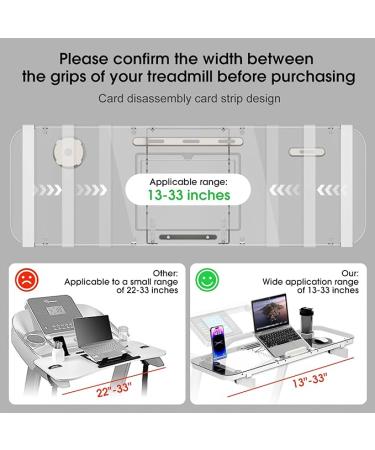 HEWYIOS Treadmill Desk Attachment Transparentï¼Treadmill Laptop Holder Adjustable Height Ergonomic Treadmill Standing Workstation Standï¼Suitable for Treadmill Handshake Width 13-33 inches - Buy Online on GoSupps.com