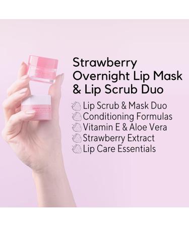 W7 Sweet Dreams Lip Scrub & Overnight Lip Mask Duo - 2 Piece Set - Strawberry Flavour - Exfoliate Condition Soothe & Hydrate 1 count (Pack of 2) Strawberry - Buy Online on GoSupps.com