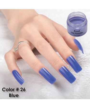 Dip Powder Color No.26 Blue Blue Color System Nail Gel Effect 1 oz - Buy Online on GoSupps.com
