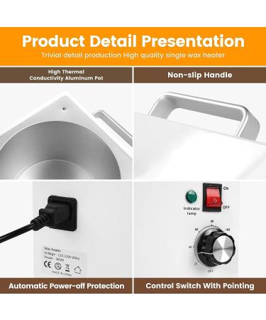 Anbull Professional 5.5lb Single Wax Warmer | Electric Large Wax Heater Pot for Hair Removal | 20-120 Temperature Control | Paraffin Hot Facial Skin SPA Equipment - Buy Online on GoSupps.com