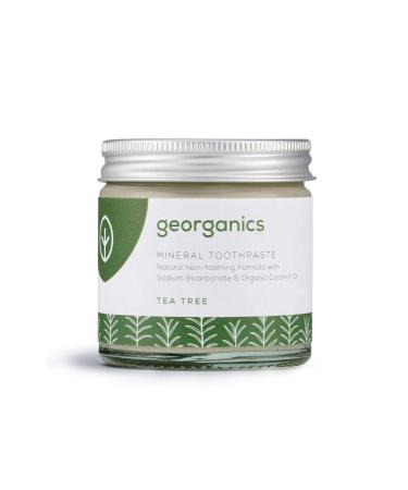 Georganics - Organic Toothpaste Rich in Vitamins and Minerals - Non-Foaming Formula with Organic Virgin Coconut Oil - Vegan and Cruelty Free - Fluoride and SLS Free - Tea Tree - 60ml