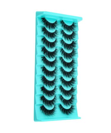 10 Pairs Clear Band Russian Volume Fluffy Strip Lashes - Wispy D Curly False Eyelashes for a Natural Look | Shop Internationally - Buy Online on GoSupps.com