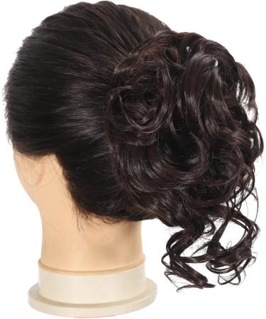 Claw Messy Bun Hairpiece Clip - Wavy Curly Chignon for Women & Girls Dark Brown - Buy Online on GoSupps.com