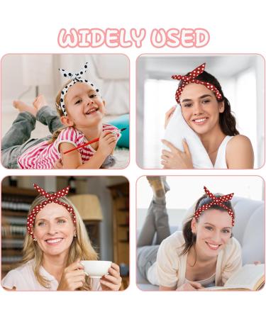 Wired Headband for Women Girls 2 Pieces Red and White Polka Dot Headbands Retro 1940s Headscarf Vintage Twist Bow Wire Headbands Headwrap Hair Accessories (Red & White One Size) Red & White One Size - Buy Online on GoSupps.com