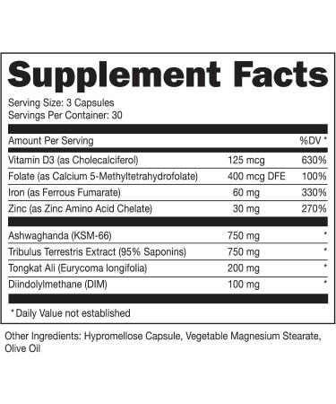 Bucked Up RUT - Testo Booster - Best All-Natural Test Formula for Men - Energy Endurance Strength and Stamina Booster - Muscle Composition Aid - Male Supplements (90 Capsules/Pills) - Buy Online on GoSupps.com