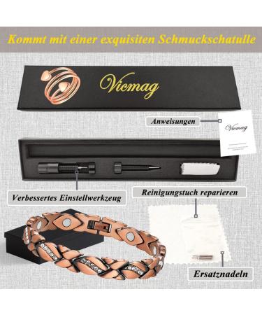 Vicmag Copper Magnetic Bracelet for Women - 99.99% Solid Pure Copper Adjustable Size Gift Box - Shop Now! - Buy Online on GoSupps.com
