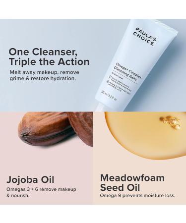 Paula's Choice OMEGA+ COMPLEX Cleansing Balm - Omega-Rich Hydrating Face Wash & Makeup Remover - Suitable for Sensitive & Rosecea-prone Skin - with Jojoba Oil - All Skin Types - 103 ml - Buy Online on GoSupps.com