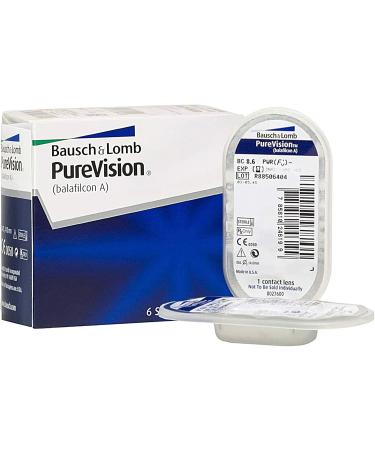 Bausch + Lomb PureVision Monthly Spherical Contact Lenses - 6 Pieces Soft BC 8.6 mm / Dia 14 / 3.25 Diopters - International Shipping Available - Buy Online on GoSupps.com