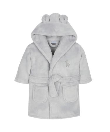 Baby Boy Girl Babies Dressing Gown Robe Plush Fleece Velvet Soft Cosy Warm Gift 5-6 Years Grey