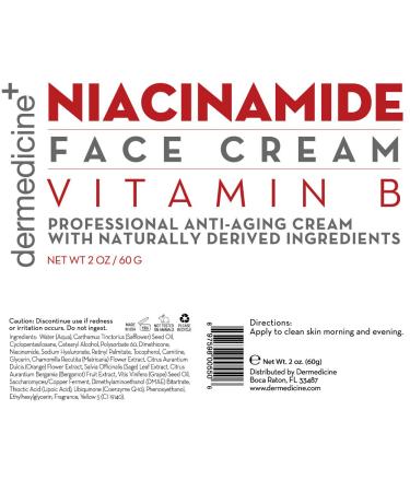 Natural Niacinamide Vitamin B Cream | Ultimate Strength Face Moisturizer with Retinol Grapeseed Extract & Hyaluronic Acid for Fine Lines & Wrinkles - Buy Online on GoSupps.com