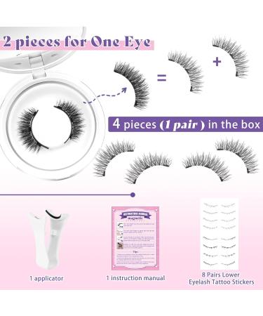 Magnetic Eyelashes - Natural Reusable Kit with Applicator | Easy Wear & No Glue Needed (Style A - Buy Online on GoSupps.com
