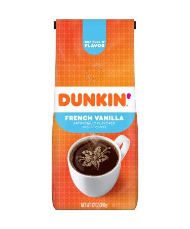 Dunkin' French Vanilla Flavored Ground Coffee, 12 Ounces French Vanilla 12 Ounce (Pack of 1)