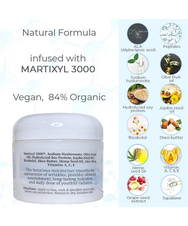 Florencia Ultra Peptide Cream - Nourishing Face Moisturizer with Hyaluronic Acid & Peptides | Deep Hydration Firming & Fine Line Improvement | Natural Organic Vegan - 2 OZ - Buy Online on GoSupps.com