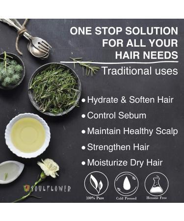 Soulflower Castor Rosemary Hair Scalp Oil Pack - Hydrate & Nourish | 100% Pure Natural Organic - No Mineral Oil | 2 Bottles x 13.4 fl.oz - Buy Online on GoSupps.com