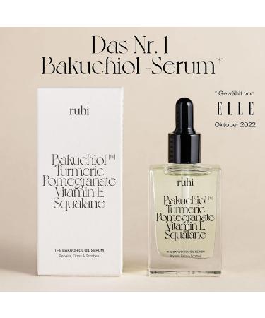  ruhi ruhi BAKUCHIOL Organic Face Oil - Serum with Organic Retinol Oil - 30 ml - BACOUCHIOL 1% - Plant Alternative to Retinol - Squalane Turmeric Pomegranate Seed Oil Vitamin E - - Buy Online on GoSupps.com