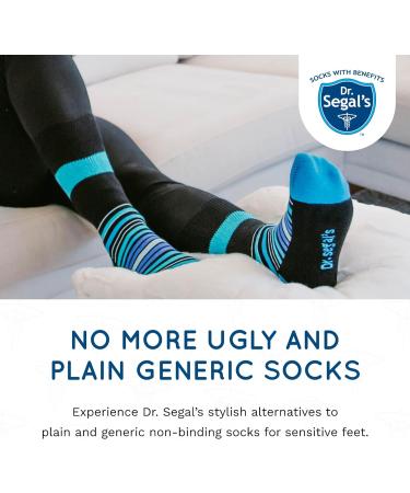 Dr. Segal's Non-Binding Socks - 3 Pack M/L - Blue/Black/Space Grey - Medium/Large - Buy Online on GoSupps.com