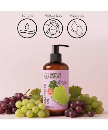 Best of Nature 100% Pure Grapeseed Oil - Unscented Lightweight Non-Greasy Moisturizer for Hair Skin Face & Aromatherapy Carrier Oil for Essential Oils Half Gallon (64 fl oz) 64 Fl Oz (Pack of 1) - Buy Online on GoSupps.com