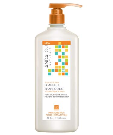 Andalou Naturals Argan Oil and Shea Moisture Rich Shampoo, Value Size, 32 Fl Oz Moisture Rich Argan Oil and Shea 32 Fl Oz (Pack of 1)