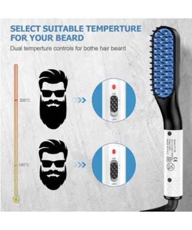 Electric Beard Straightener Brush - Portable PTC Heating Comb for Men's Hair Styling - Buy Online on GoSupps.com