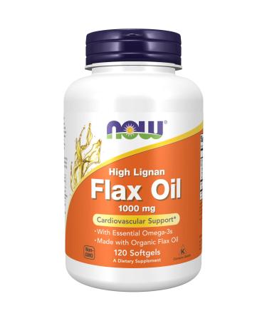 Now Foods High Lignan Flax Oil 1000 mg 120 Softgels