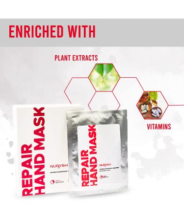 NURYSH REPAIR Hand Mask - Hydrating Gloves with Argan Oil, Vitamins A & E for Softening Rough, Cracked Hands - 5 Pairs - Buy Online on GoSupps.com
