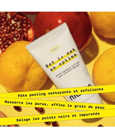 Dot is not an option double action anti-blackhead paste | Exfoliating and cleansing peeling paste | Tightens pores and refines skin | 99% natural | 50 mL | Nid co - Buy Online on GoSupps.com