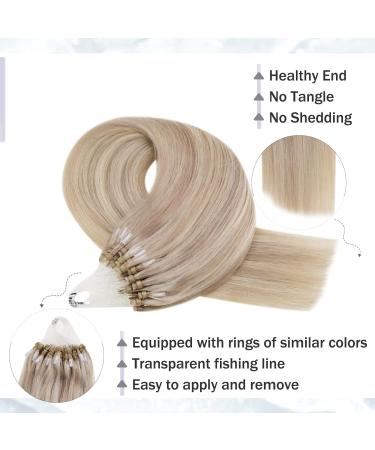 Shop Limited Discount Microring Extensions - Real Ash Blonde Hair #18/613 - 55cm 50g - Premium Quality for Recovery & Volume - Buy Online on GoSupps.com