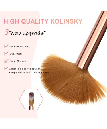 LEDSUUEI Acrylic Nail Brush Set - 4pcs Kolinsky Brushes for Acrylic Powder - Durable Brush for Beginners - D-BLACK - Buy Online on GoSupps.com