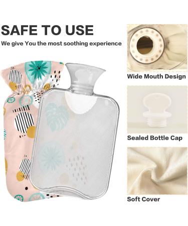 NAANLE 1L Heat Bottle - Tropical Palm Leaves | Transparent Hot Water Bottle for Menstrual Cramps & Heat Therapy - Buy Online on GoSupps.com