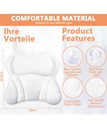 Purpledi Bath Cushions 4D Bath Cushion with 6 Suction Cups Non-Slip and Powerful for Spa Pillow Hot Tub Spa Home Neck Pil - Buy Online on GoSupps.com