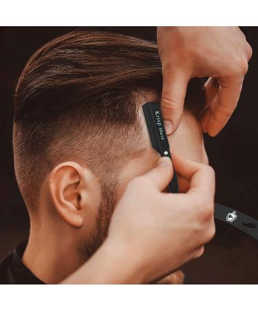 Professional Straight Edge Barber Razor for Close Shaving | Salon Quality Shavette with 10 Blades - Krisp Beauty - Buy Online on GoSupps.com
