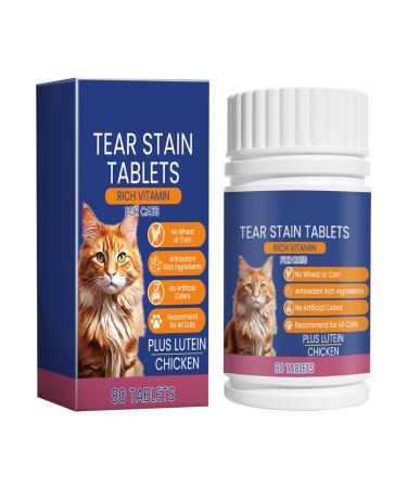 Cat Tear Stain Remover Tablets Pet Eye Tear Stain Removal Tablet - Rich Nutrients Cat Nutrition Supplement for Small Large and Medium Cats