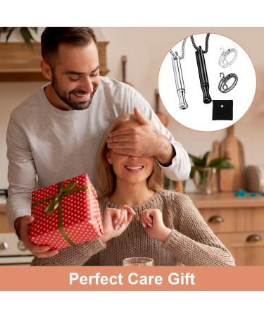 Shop Omlalayi 5-Part Stress Relief Set - Stainless Steel Breathing Necklace & Anxiety Rings for Mindfulness - Buy Online on GoSupps.com